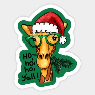 Christmas Giraffe Sticker